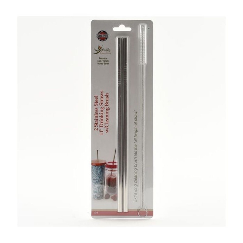NorPro 11 Stainless Steel Drinking Straw Set