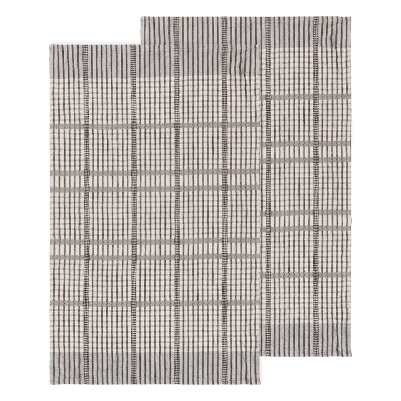 Pewter Finley Check Dishtowel