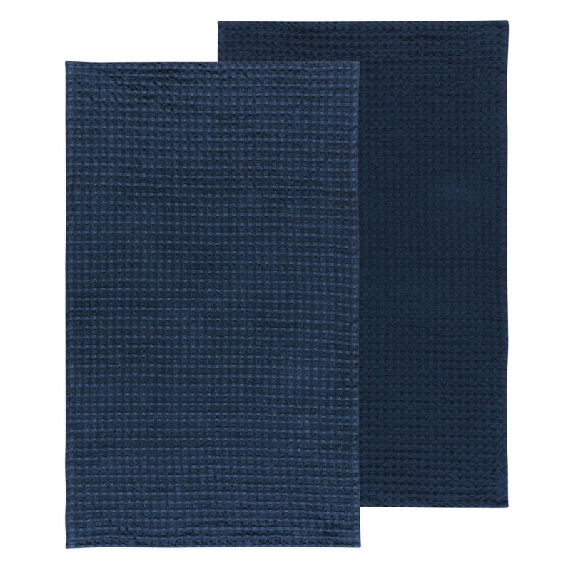 Second Spin Navy Waffle Dishtowel