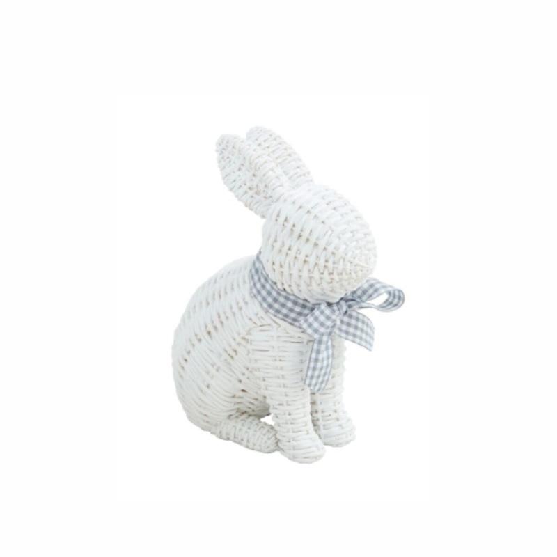 Small Wicker Resin Bunny
