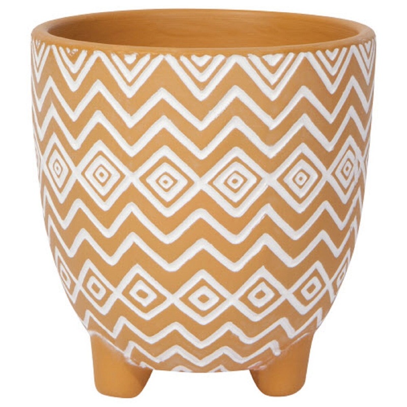 Spark Saffron White Plant Pot- Medium