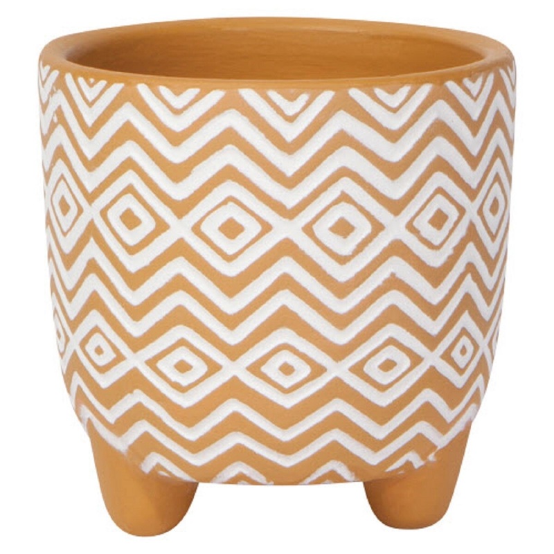 Spark Saffron White Plant Pot- Small