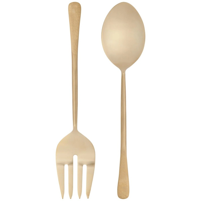 Stainless Steel Salad Server Set – Gold