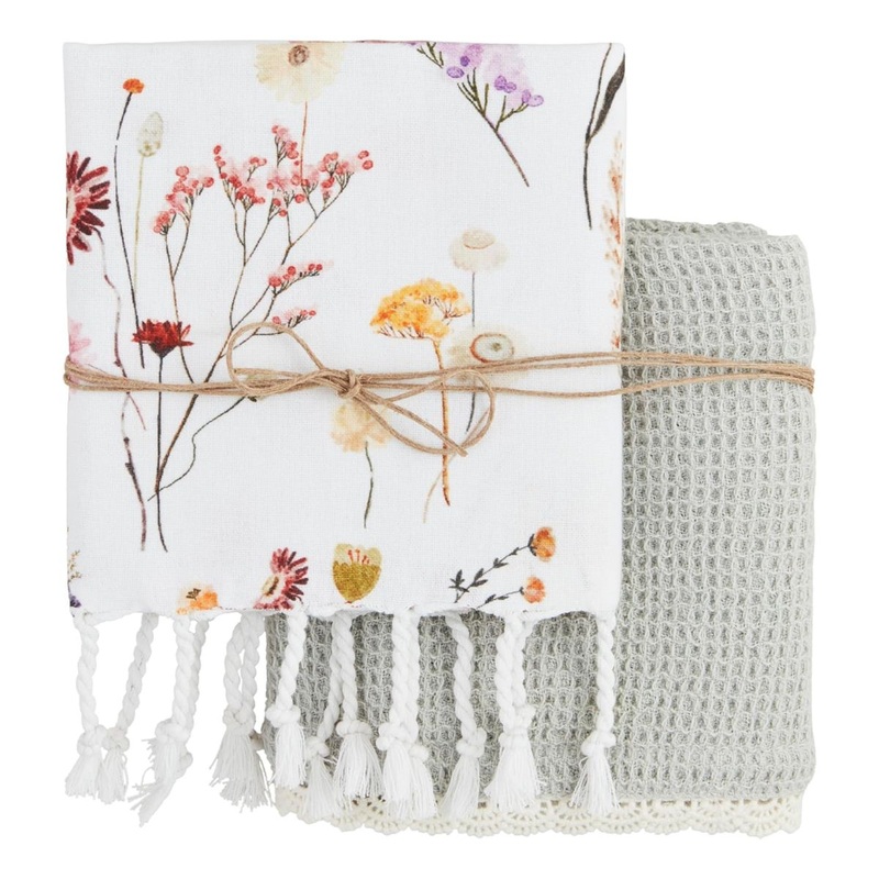 Trellis Pattern Dish Towel Set