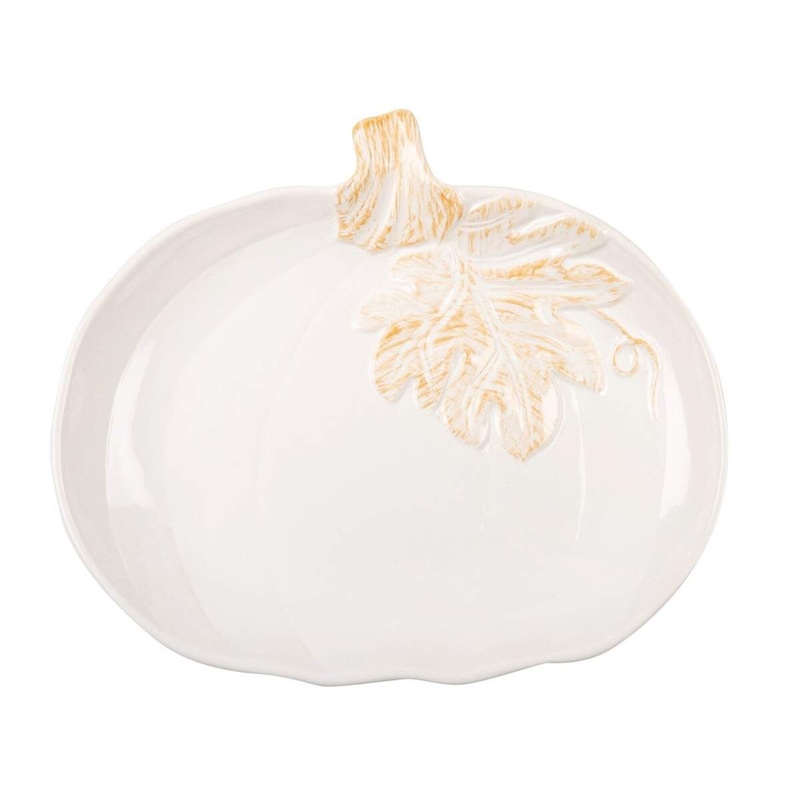 Large White Pumpkin Plate