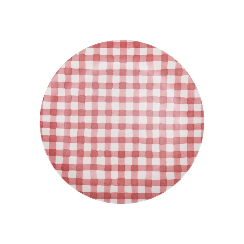 Red Gingham Paper Plate