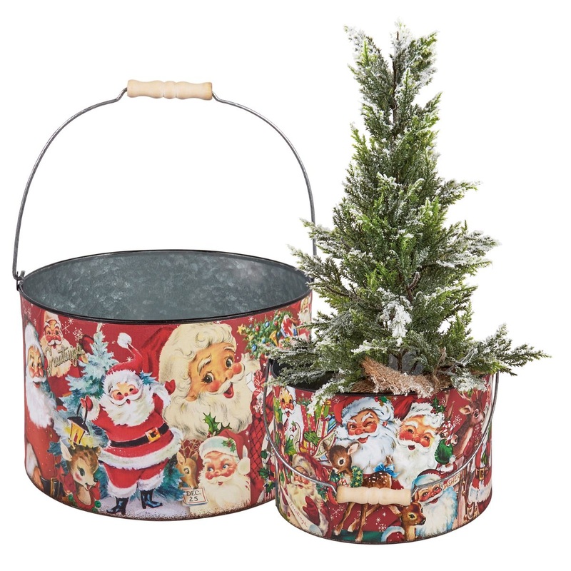 Retro Santa Bucket Set
