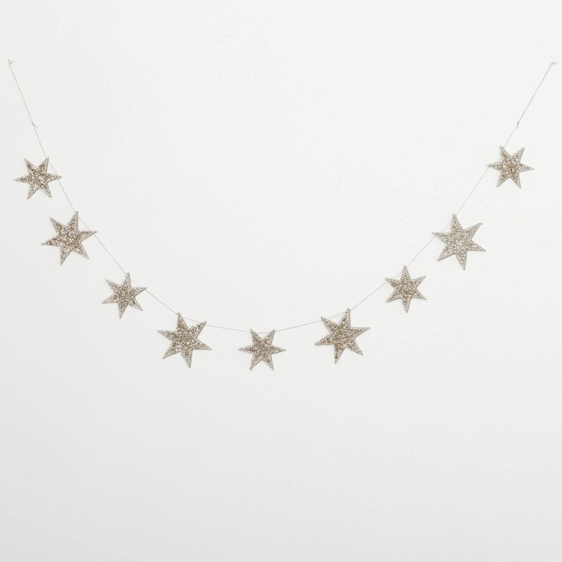 Glittered Star Garland