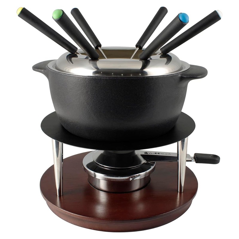 Summit 10-Piece Black Cast Iron Fondue Set