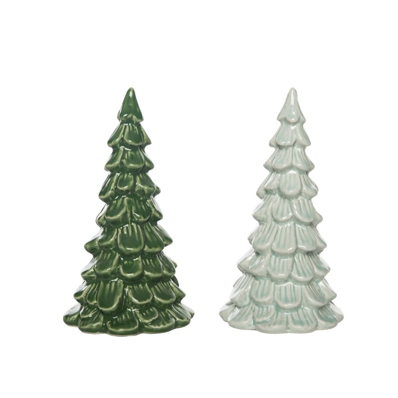 Md Ceramic Iridescent Tree Decor asst 2