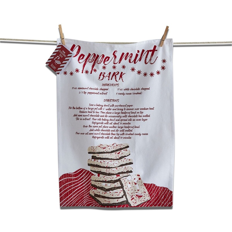 Peppermint Bark Recipe Dish Towel
