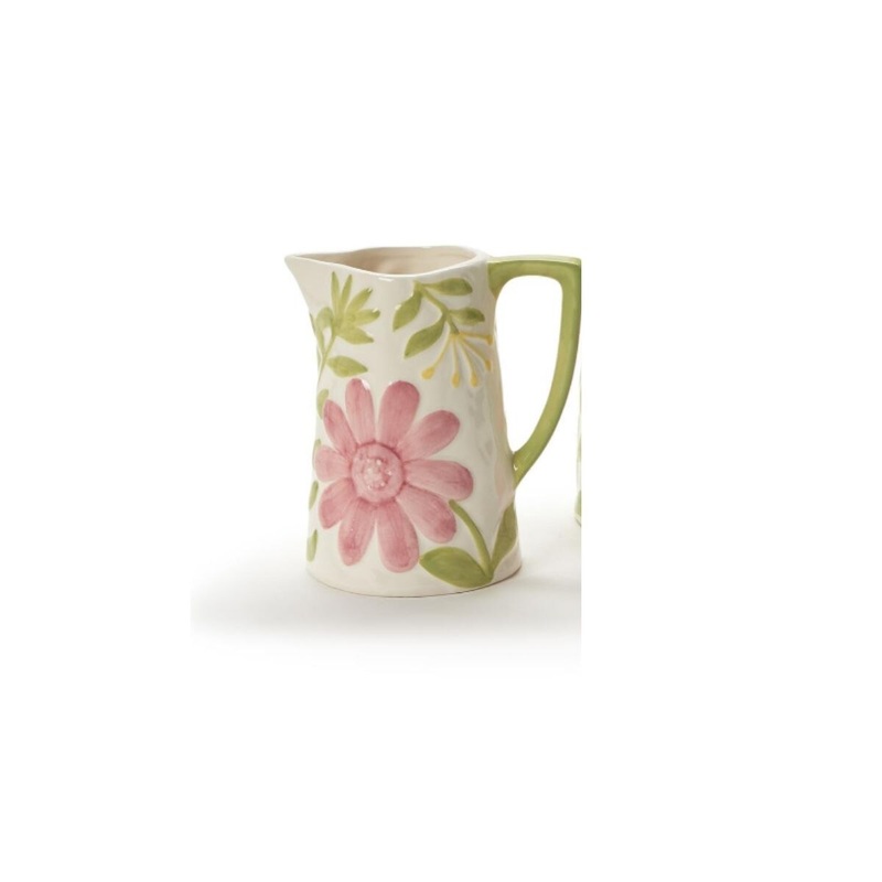 Hand-Painted Floral Pitcher- Small