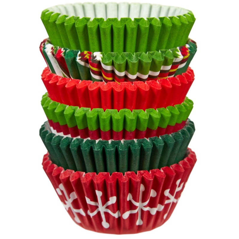 Red &  Green Mini Baking Holiday Cups