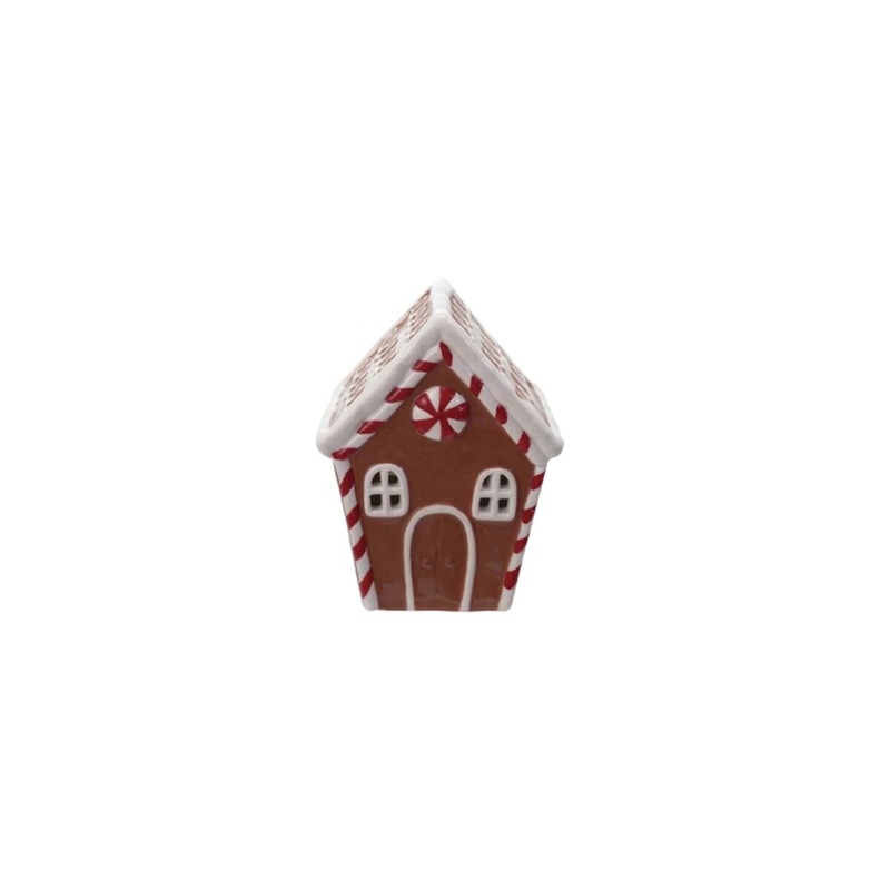 Hand-Painted Ceramic Gingerbread House with LED Light