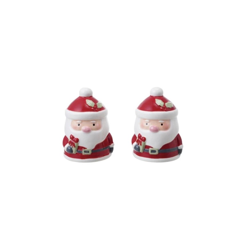 Hand-Painted Ceramic Santa Shaped Salt & Pepper Shakers (set of 2)