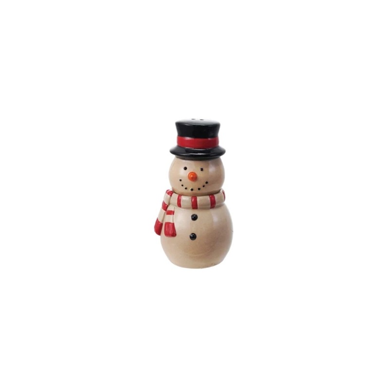 Hand-Painted Stoneware Snowman Salt & Pepper Shakers (set of 2)