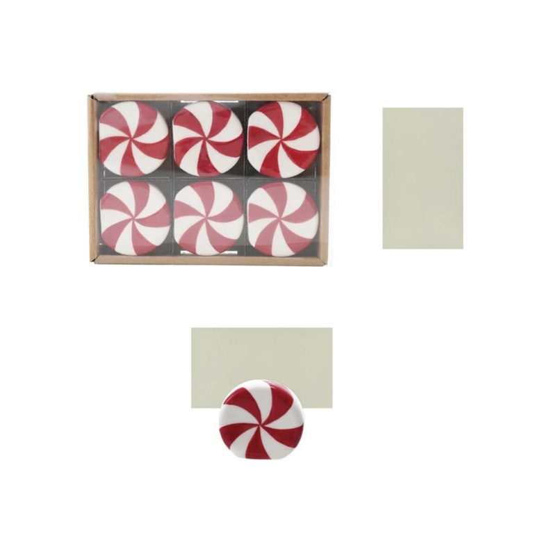 Peppermint Candy Card/Photo Holders with 12 Cards (boxed set of 6)