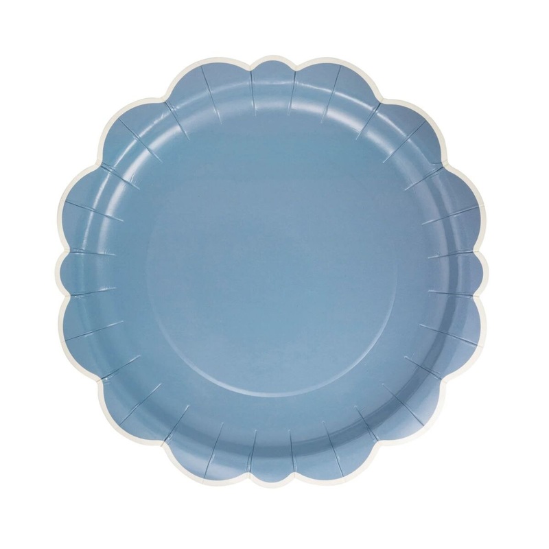 10 Blue Scalloped Edge Plate