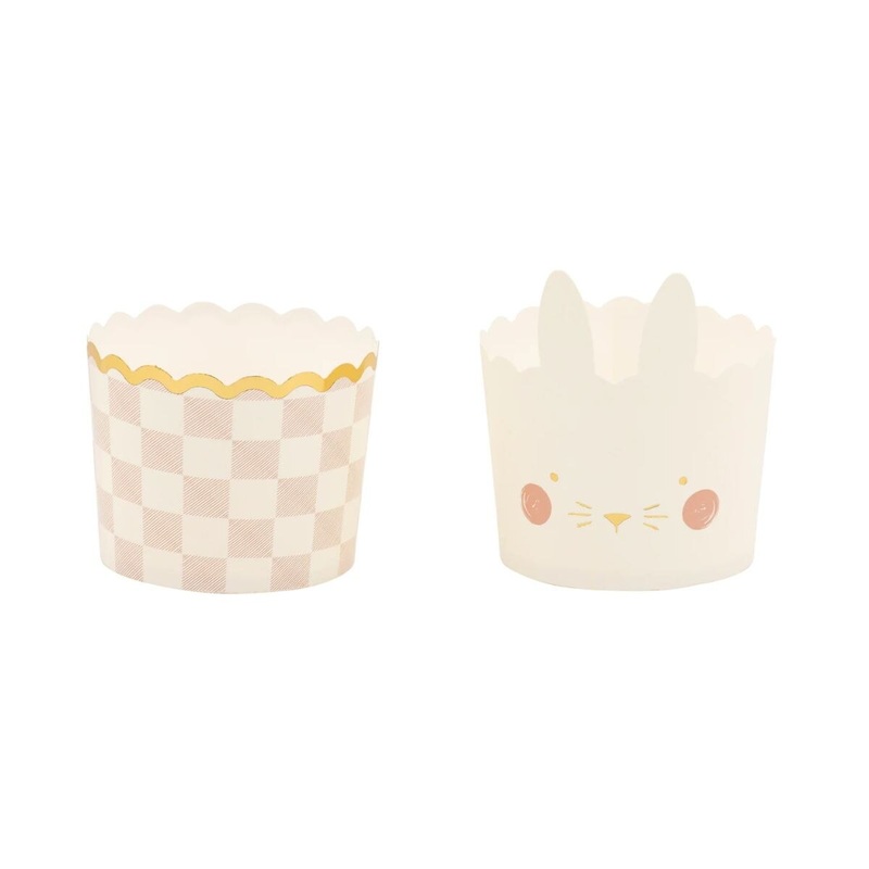 Foil Gingham Bunny Face Baking Cup