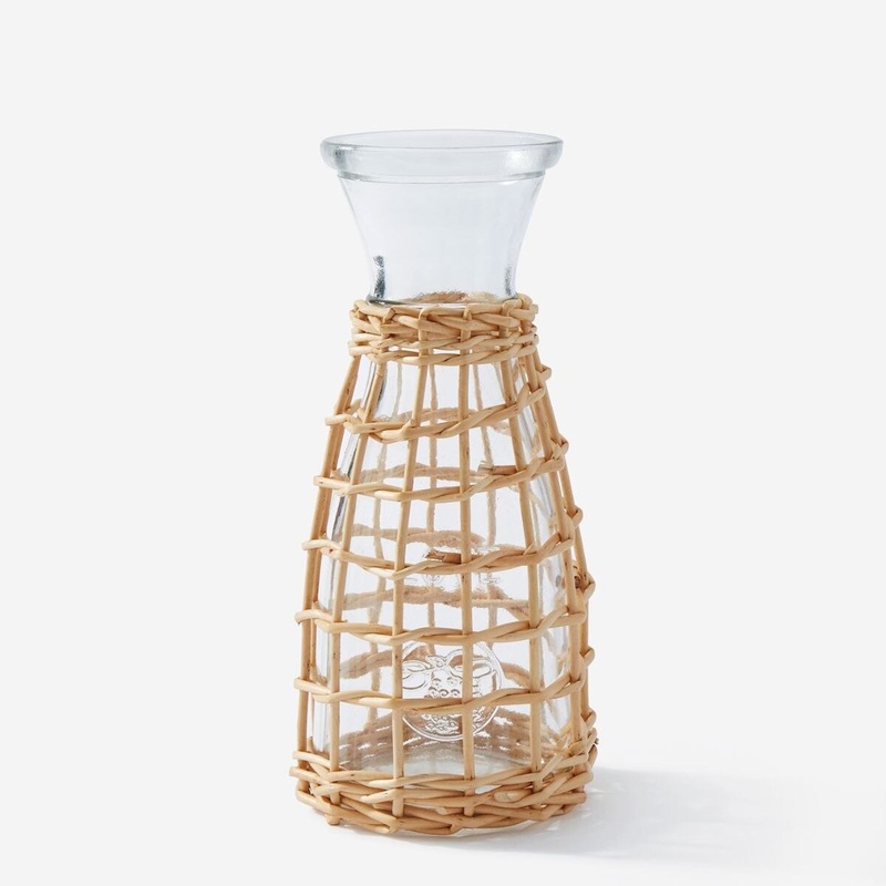 Glass/Rattan Bottle Vase(dis)