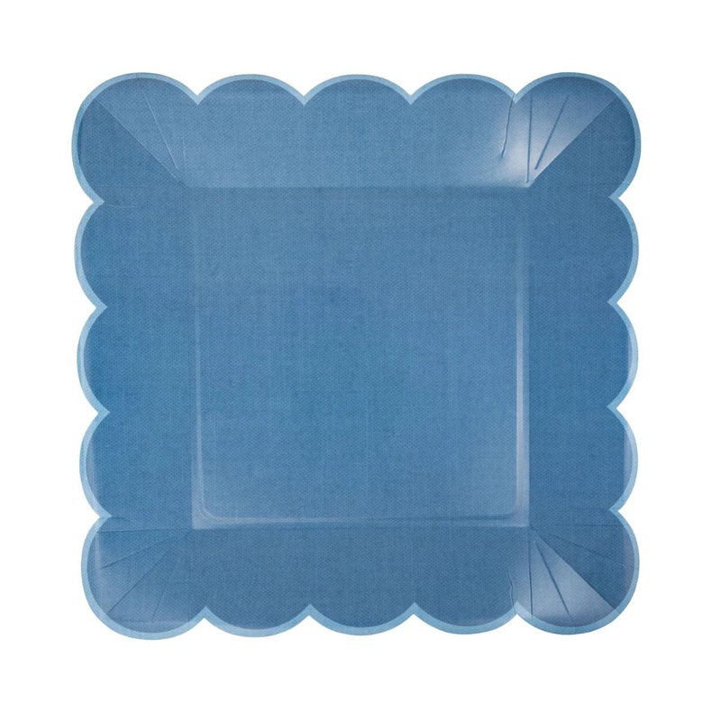Hamptons Blue Large Scallop Paper Plate 11