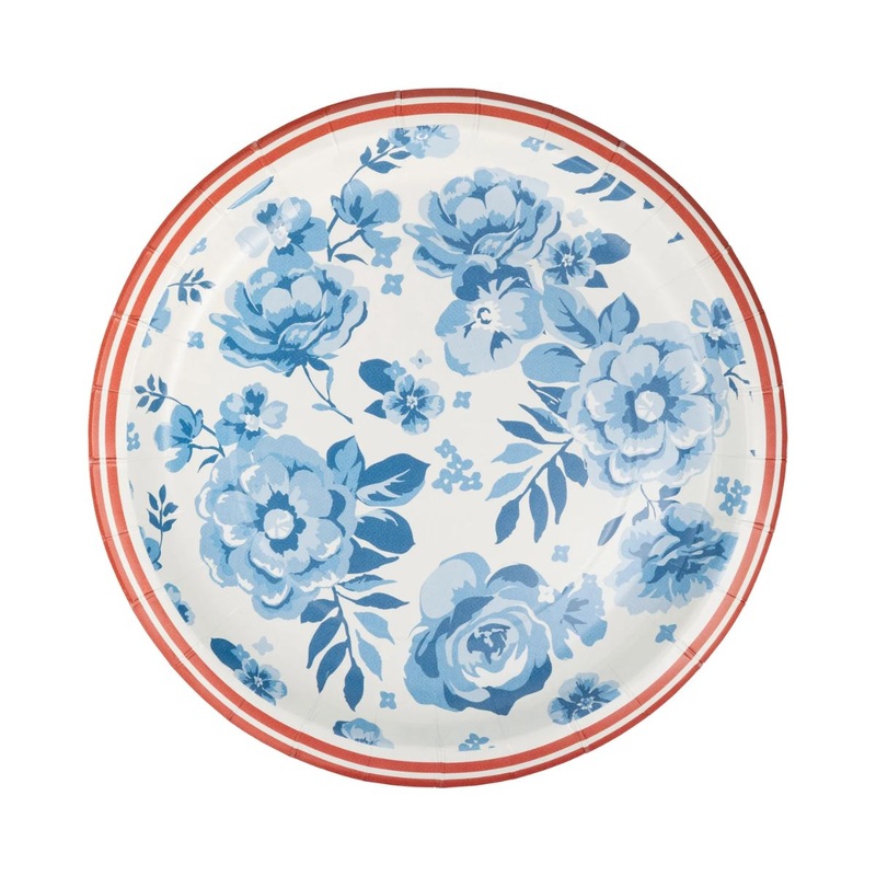Hamptons Floral Round Paper Plate 10
