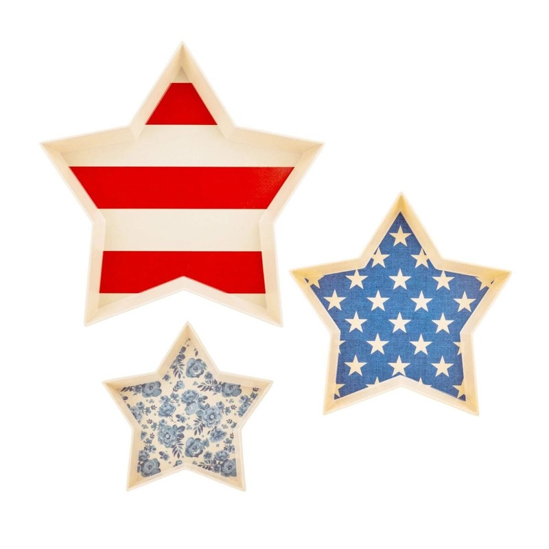 Hamptons Star Shaped Bamboo Reusable Tray Set