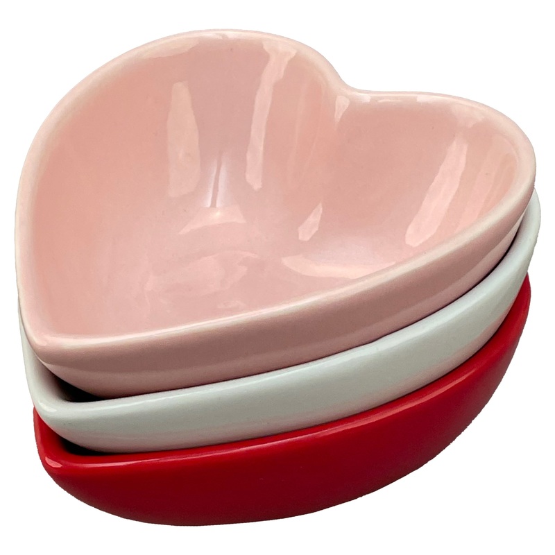 Heart Bowls 6oz Asst 3/set