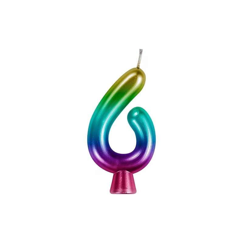 Rainbow Metallic Candles 6