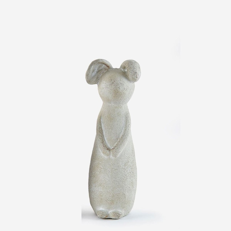 Small Gray Cement Rabbit Figurine(dis)