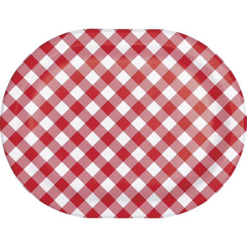 Oval Plate Gingham 8ct