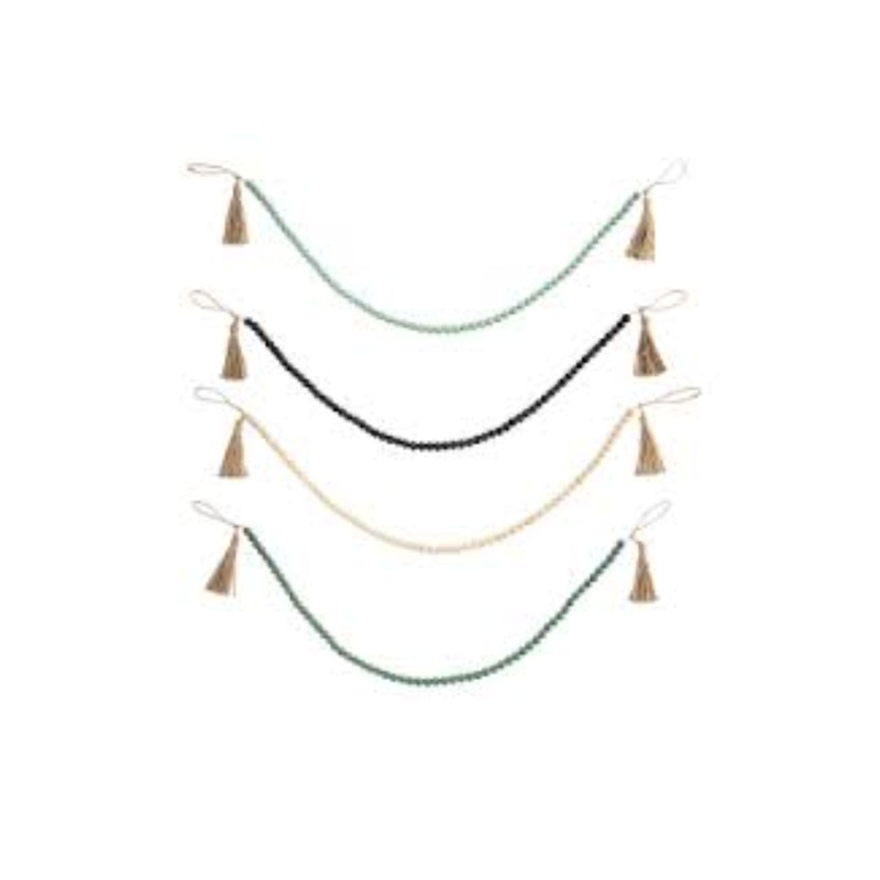 Veranda Wood Beaded Garland 4/Cs