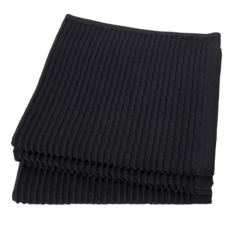 Dish Cloth Set of 4 Waffle Black