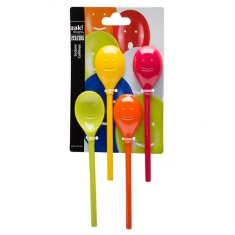 MIxing Spoon Set Assorted Colors Happy Face