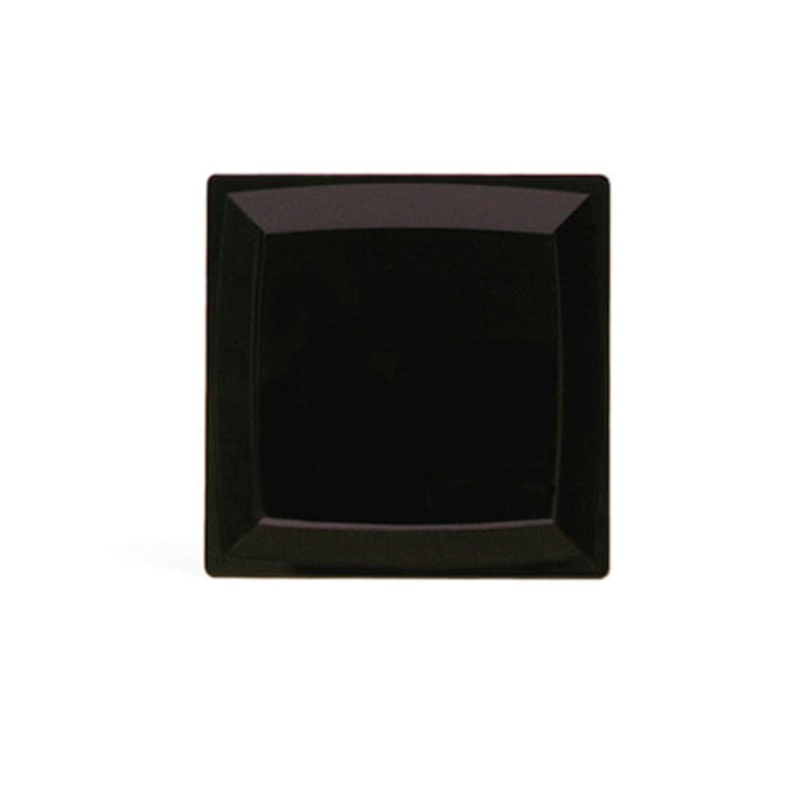 Plastic Plate 7.5 Square Black 14/12 (dis)