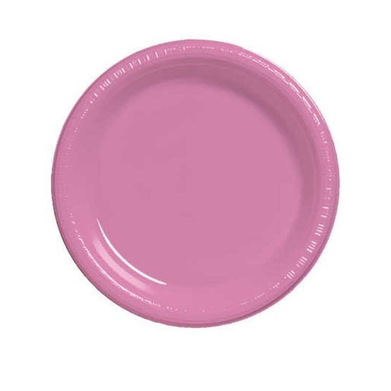 Plastic Plate 9 Candy Pink 12/20 (dis)