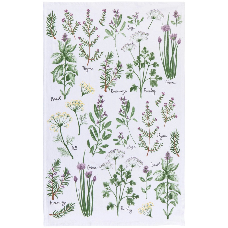 Tea Towel Printed Terry Fresh Herbs