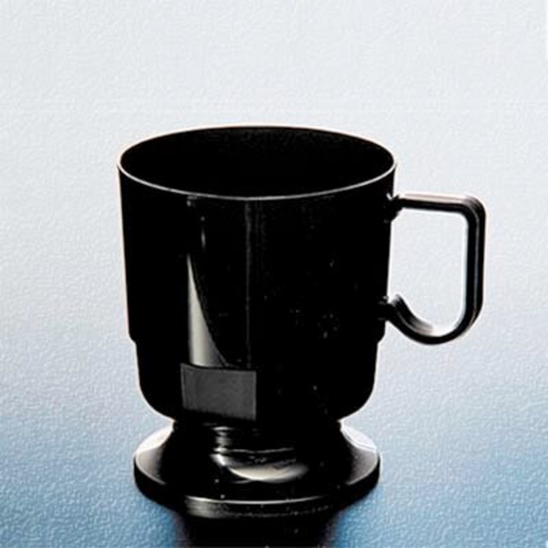8 oz. Black Plastic Mug – Pack of 10