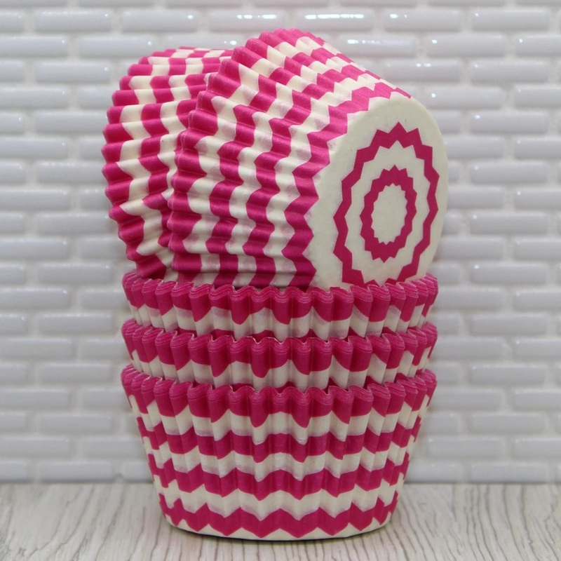 Cupcake Liner Chevron Hot Pink