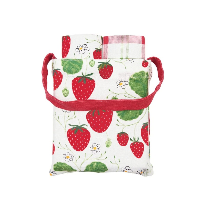 Strawberry Patch Kitchen Towel & Bag set of 3