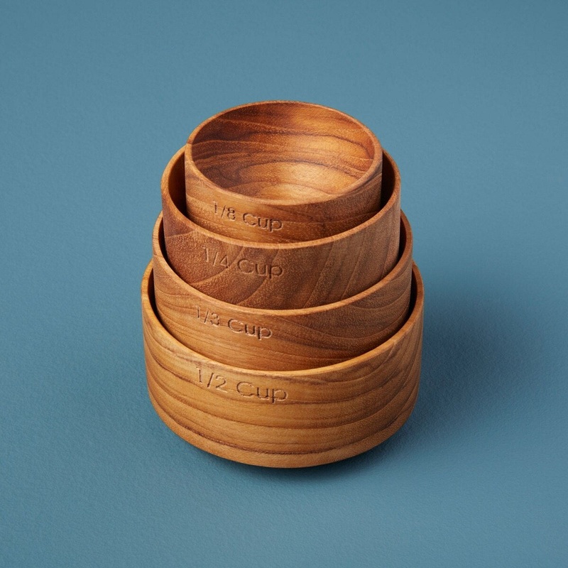 Teak Measuring Cups