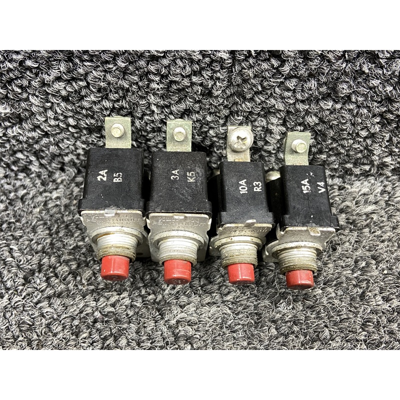PSM Series Klixon Push To Reset Circuit Breaker Set (Amps: 2, 3, 10, 15)