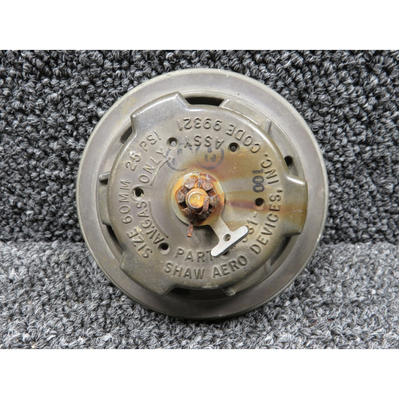 531-001 Shaw Aero Fuel Cap Assembly, Stuck Handle (Size 60 MM, 25 PSI)