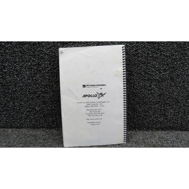 560-0403-01 UPS Aviation Technologies Apollo SL30 NavComm Users Guide (2001)