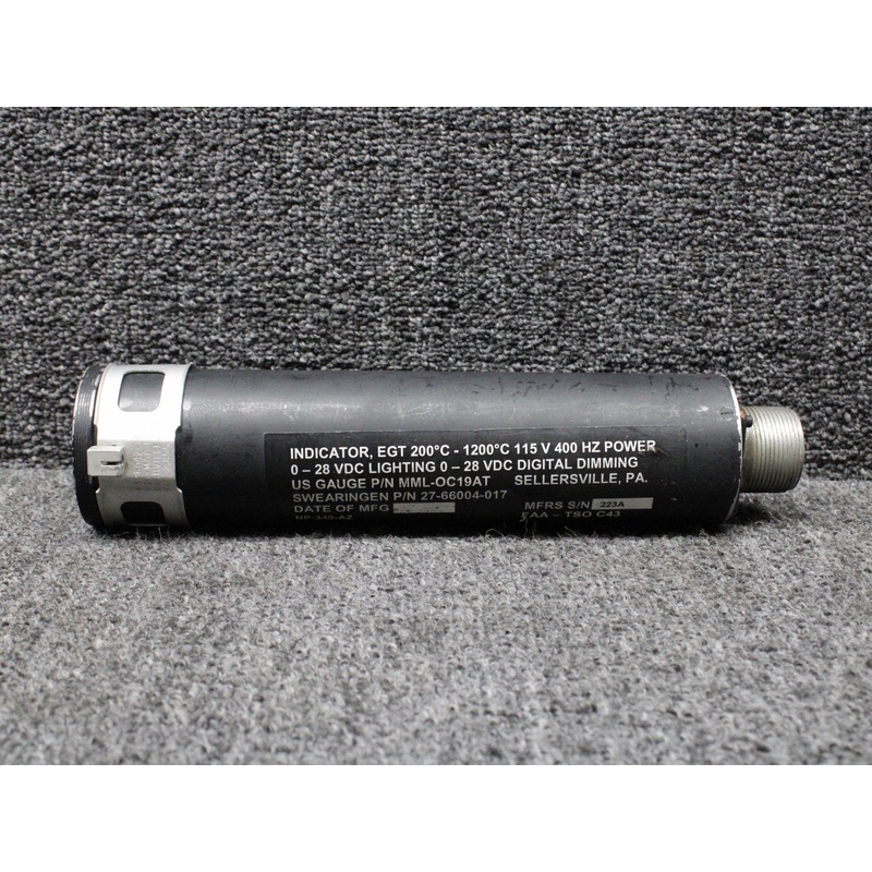 MML-OC19AT (Alt: 27-66004-017) US Gauge Exhaust Gas Temperature Indicator (28V)