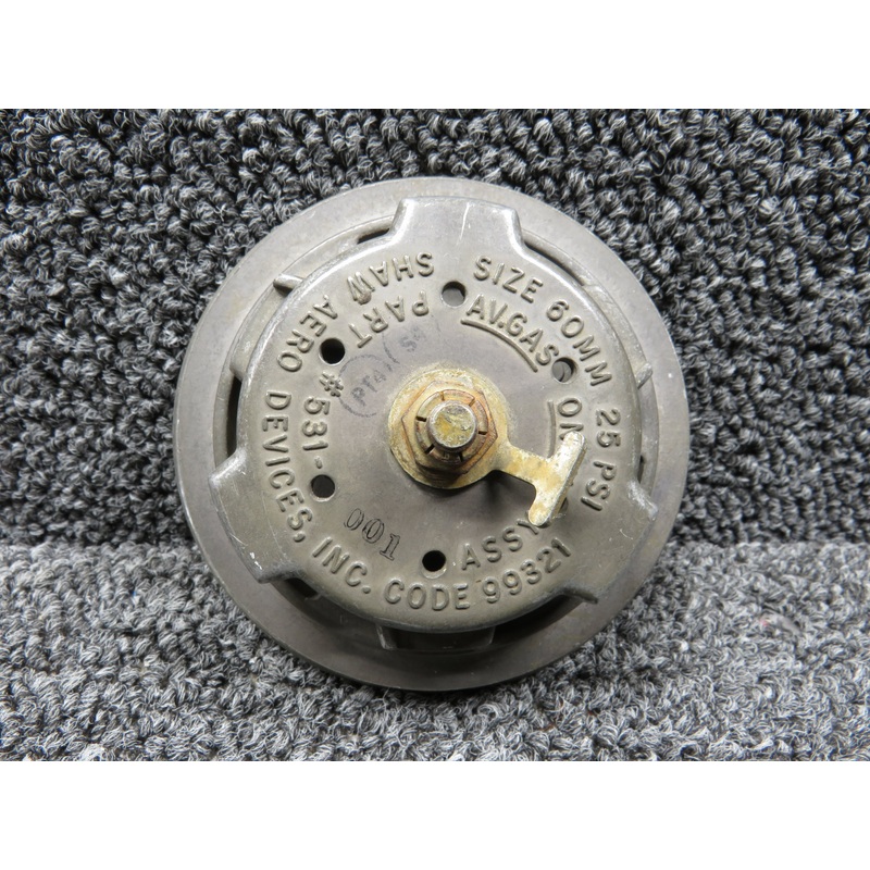 531-001 Shaw Aero Fuel Cap Assembly, Loose Handle (Size 60 MM, 25 PSI)