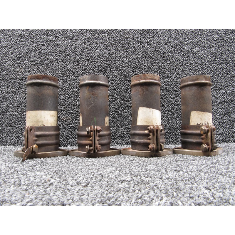 099001-102 Grumman AA-1A Exhaust Risers Assy Full Set of 4 with Brackets