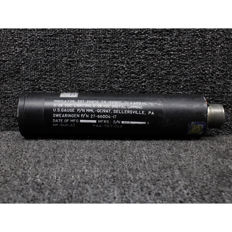 MML-0C19AT (Alt: 27-66004-17) US Gauge Exhaust Gas Temperature Indicator (115V)