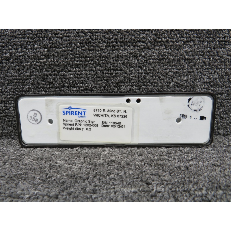 1202-008 Spirent Graphics Sign (New Old Stock)