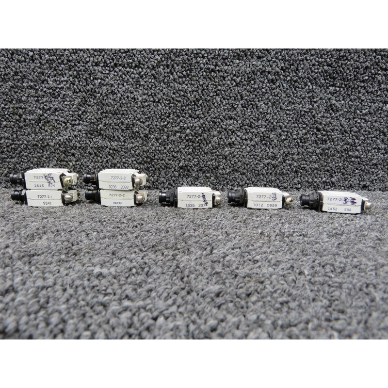 7277-2-1, 7277-2-2 Klixon Push Circuit Breaker Switch Set of 7